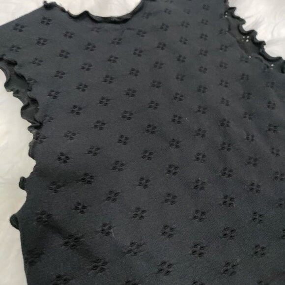 Intimately Free People Tight Fitted Whimsy Black Eyelet Sleeveless Top Size XS - Picture 7 of 10